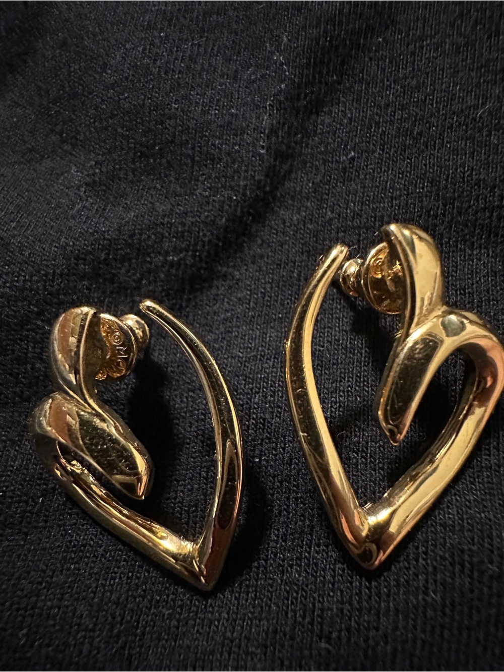 Monet Gold Sculptural Heart Clip-On Earrings
